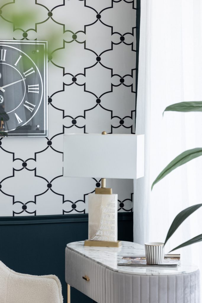 A&B Home 16" x 23" Bundle of 8 Rectangular White Fabric Shade With Alabaster Frame and Gold Accent Table Lamp