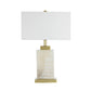 A&B Home 16" x 23" Bundle of 8 Rectangular White Fabric Shade With Alabaster Frame and Gold Accent Table Lamp