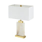 A&B Home 16" x 23" Bundle of 8 Rectangular White Fabric Shade With Alabaster Frame and Gold Accent Table Lamp