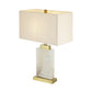 A&B Home 16" x 23" Bundle of 8 Rectangular White Fabric Shade With Alabaster Frame and Gold Accent Table Lamp