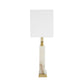 A&B Home 16" x 23" Bundle of 8 Rectangular White Fabric Shade With Alabaster Frame and Gold Accent Table Lamp