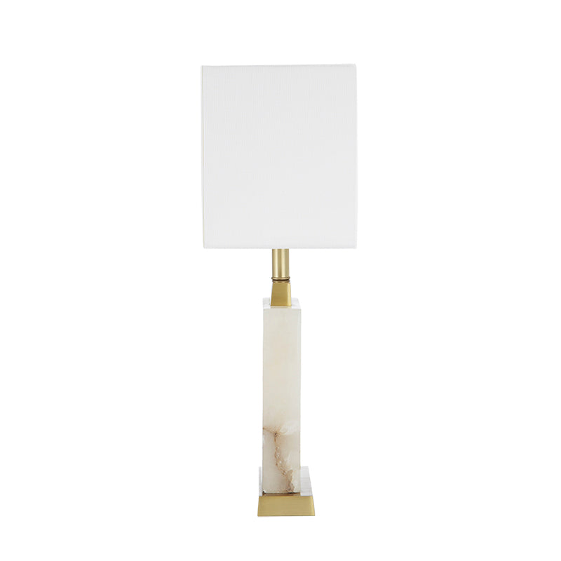 A&B Home 16" x 23" Bundle of 8 Rectangular White Fabric Shade With Alabaster Frame and Gold Accent Table Lamp