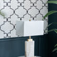 A&B Home 16" x 23" Bundle of 8 Rectangular White Fabric Shade With Alabaster Frame and Gold Accent Table Lamp
