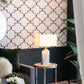 A&B Home 16" x 23" Bundle of 8 Rectangular White Fabric Shade With Alabaster Frame and Gold Accent Table Lamp