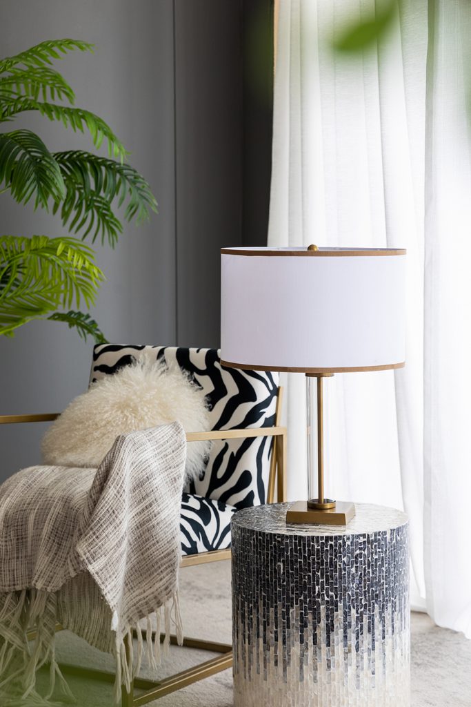 A&B Home 16" x 24" Bundle of 11 Gold and White Table Lamp with Glass Cylinder and Pedestal Base