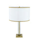 A&B Home 16" x 24" Bundle of 11 Gold and White Table Lamp with Glass Cylinder and Pedestal Base