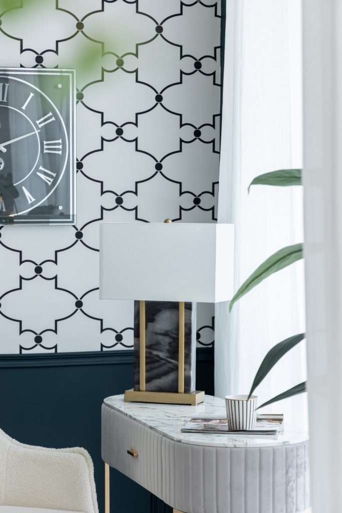 A&B Home 16" x 26" Bundle of 9 Black Marble Frame With Gold Accent and Rectangular White Shade