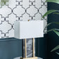 A&B Home 16" x 26" Bundle of 9 Black Marble Frame With Gold Accent and Rectangular White Shade