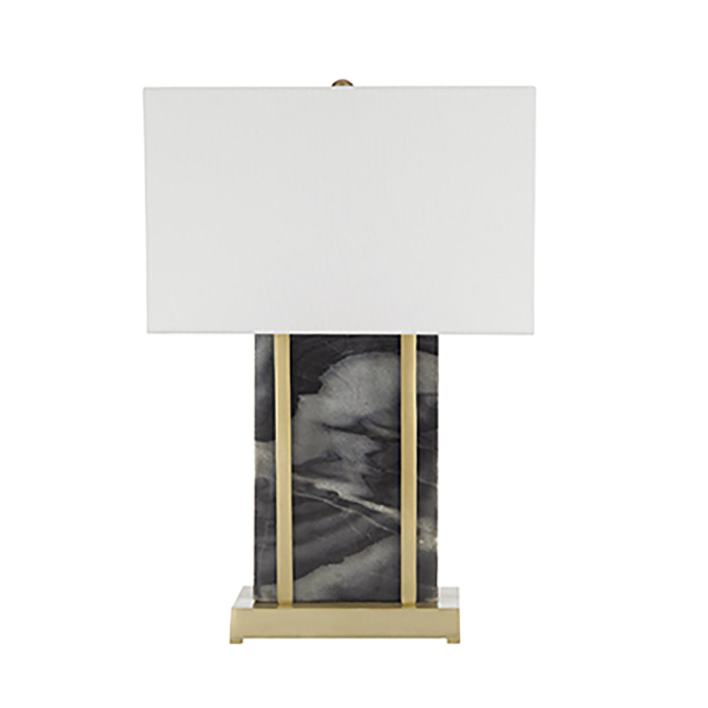 A&B Home 16" x 26" Bundle of 9 Black Marble Frame With Gold Accent and Rectangular White Shade