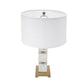 A&B Home 16" x 27" Bundle of 11 White Marble Cube Table Lamp with Gold Base and Body