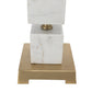 A&B Home 16" x 27" Bundle of 11 White Marble Cube Table Lamp with Gold Base and Body