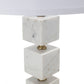 A&B Home 16" x 27" Bundle of 11 White Marble Cube Table Lamp with Gold Base and Body