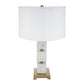 A&B Home 16" x 27" Bundle of 11 White Marble Cube Table Lamp with Gold Base and Body