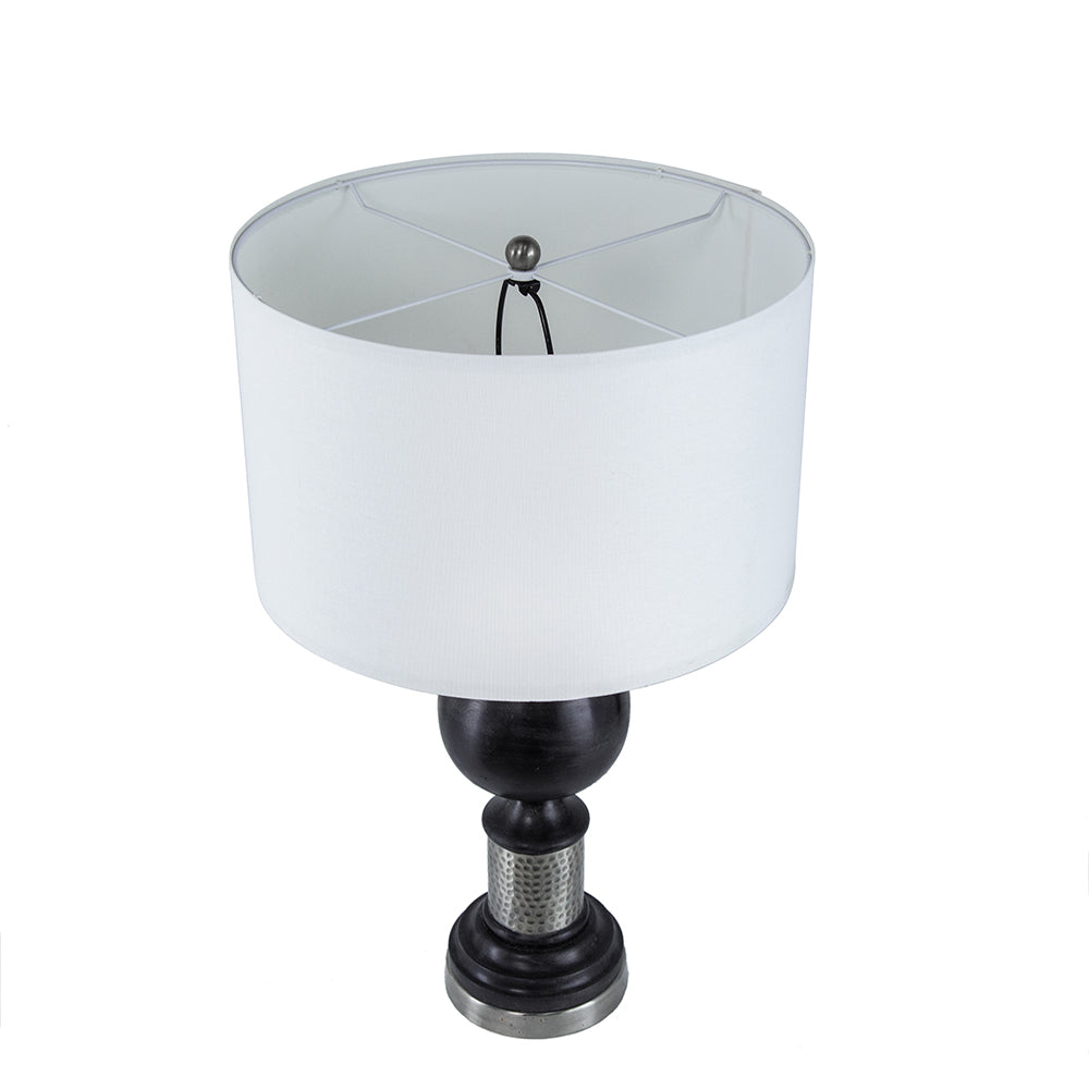 A&B Home 16" x 27" Bundle of 15 Black and Gray Table Lamp With Hammered Metal