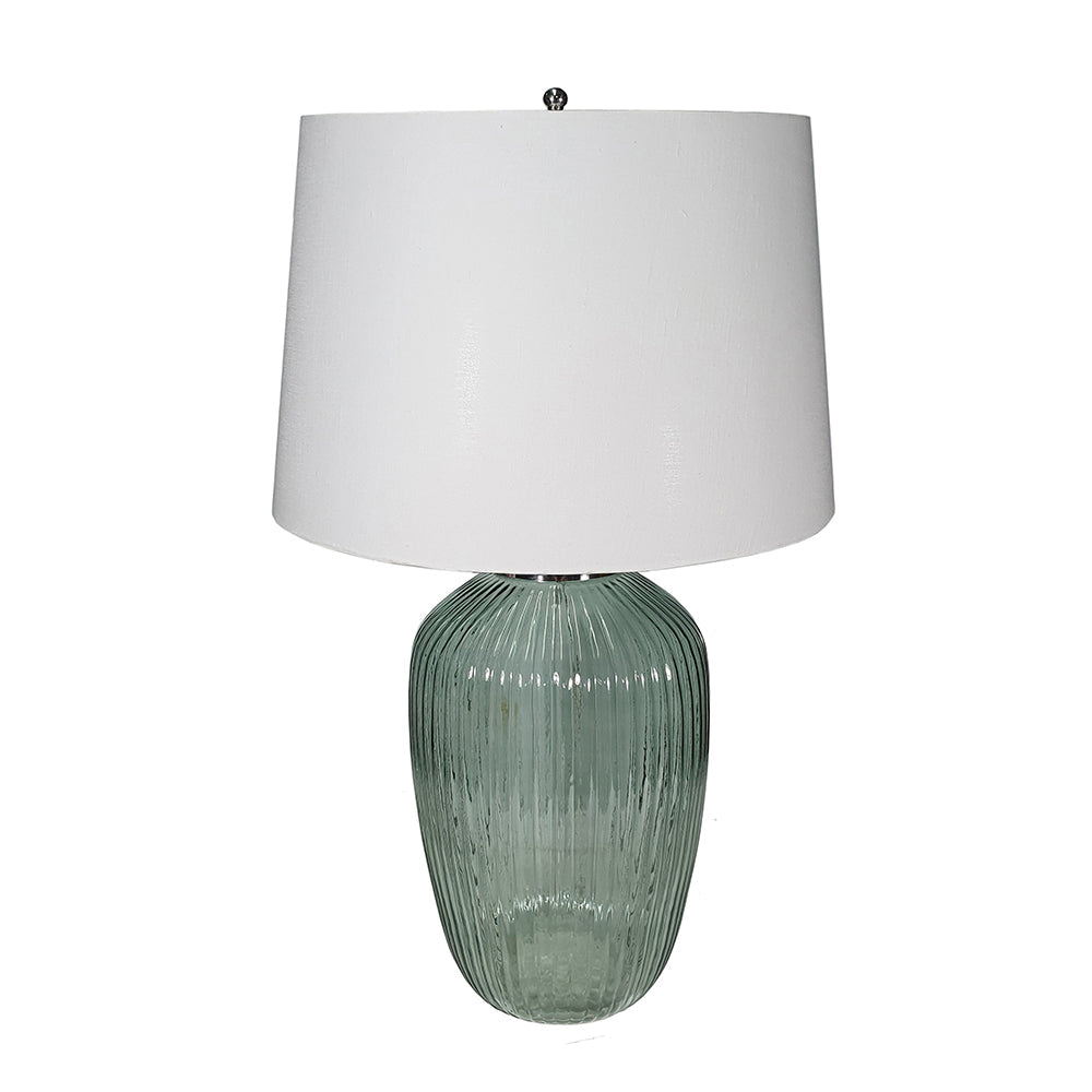 A&B Home 16" x 27" Bundle of 16 Round Glass Gray Table Lamp With White Tapered Drum Shade