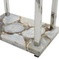 A&B Home 16" x 27" Bundle of 9 Glossy Silver Frame With Agate Accent and Rectangular White Shade