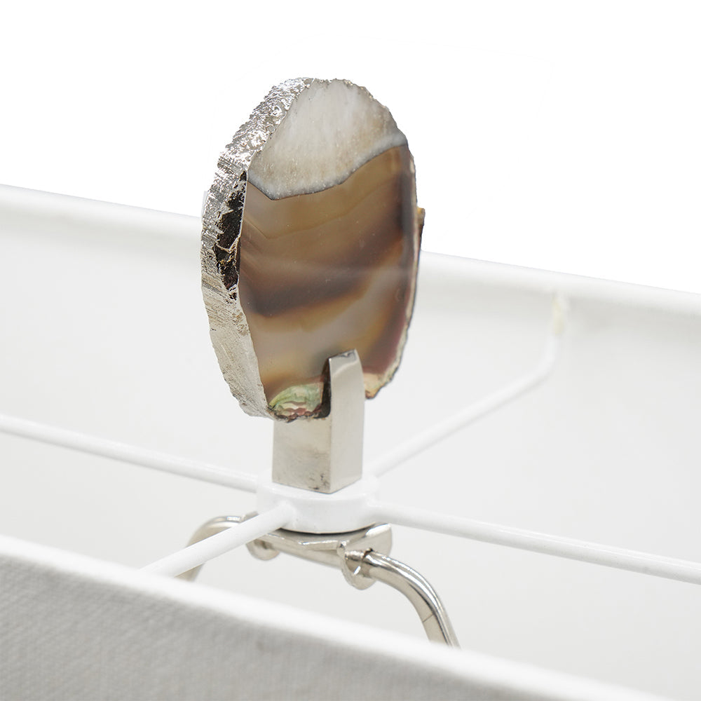 A&B Home 16" x 27" Bundle of 9 Glossy Silver Frame With Agate Accent and Rectangular White Shade
