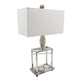 A&B Home 16" x 27" Bundle of 9 Glossy Silver Frame With Agate Accent and Rectangular White Shade