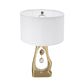 A&B Home 16" x 28" Bundle of 10 Gold Geode-Shaped With Two Hanging Agate Accent Table Lamp with White Drum Shade