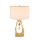 A&B Home 16" x 28" Bundle of 10 Gold Geode-Shaped With Two Hanging Agate Accent Table Lamp with White Drum Shade