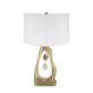 A&B Home 16" x 28" Bundle of 10 Gold Geode-Shaped With Two Hanging Agate Accent Table Lamp with White Drum Shade