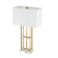 A&B Home 16" x 29" Bundle of 10 Gold Frame Table Lamp With White Rectangular Shade