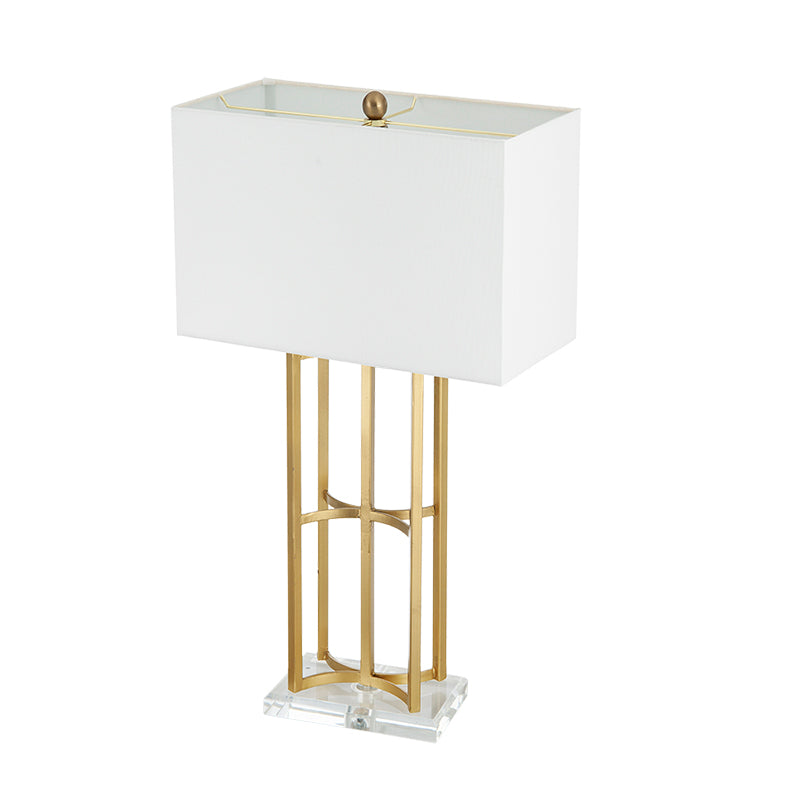A&B Home 16" x 29" Bundle of 10 Gold Frame Table Lamp With White Rectangular Shade