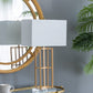 A&B Home 16" x 29" Bundle of 10 Gold Frame Table Lamp With White Rectangular Shade