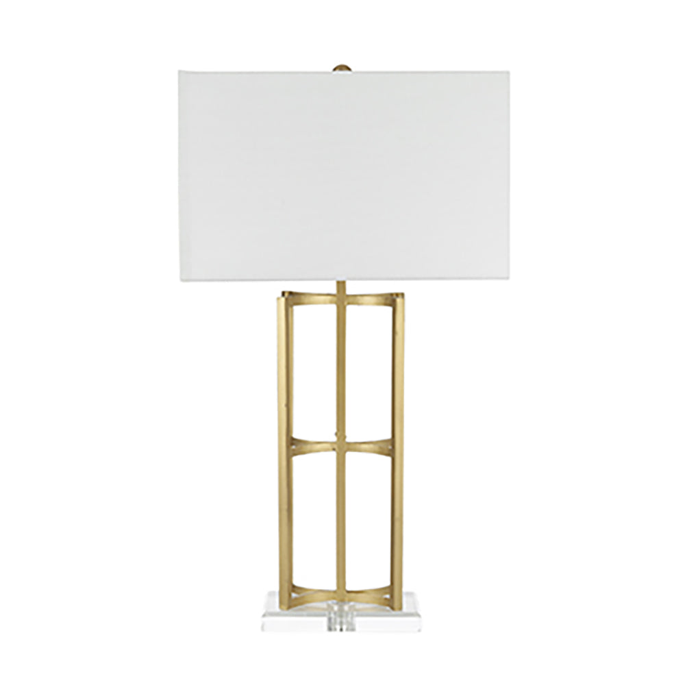 A&B Home 16" x 29" Bundle of 10 Gold Frame Table Lamp With White Rectangular Shade