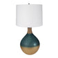 A&B Home 16" x 29" Bundle of 15 Blue and Brown Round Table Lamp With White Tapered Drum Shade