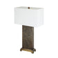 A&B Home 16" x 29" Bundle of 9 Rectangular White Shade With Vintage Gold Textured Frame Table Lamp