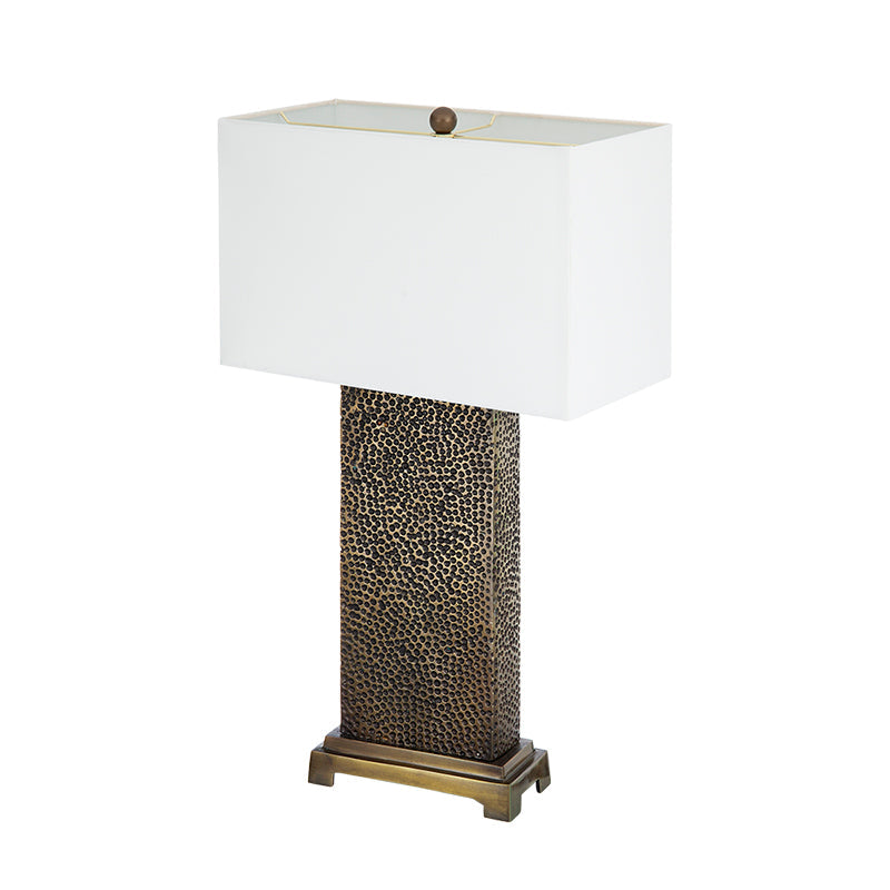 A&B Home 16" x 29" Bundle of 9 Rectangular White Shade With Vintage Gold Textured Frame Table Lamp