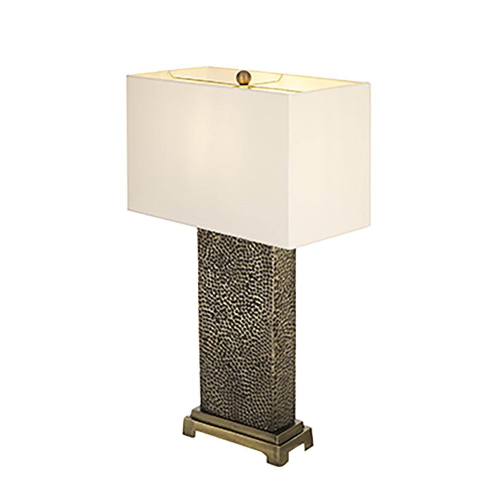 A&B Home 16" x 29" Bundle of 9 Rectangular White Shade With Vintage Gold Textured Frame Table Lamp