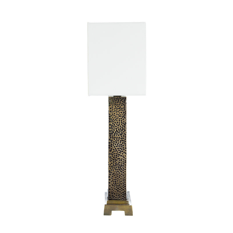 A&B Home 16" x 29" Bundle of 9 Rectangular White Shade With Vintage Gold Textured Frame Table Lamp
