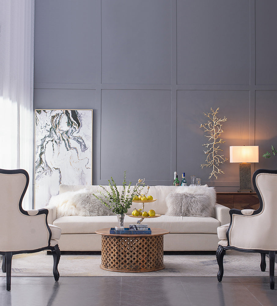 A&B Home 16" x 29" Bundle of 9 Rectangular White Shade With Vintage Gold Textured Frame Table Lamp