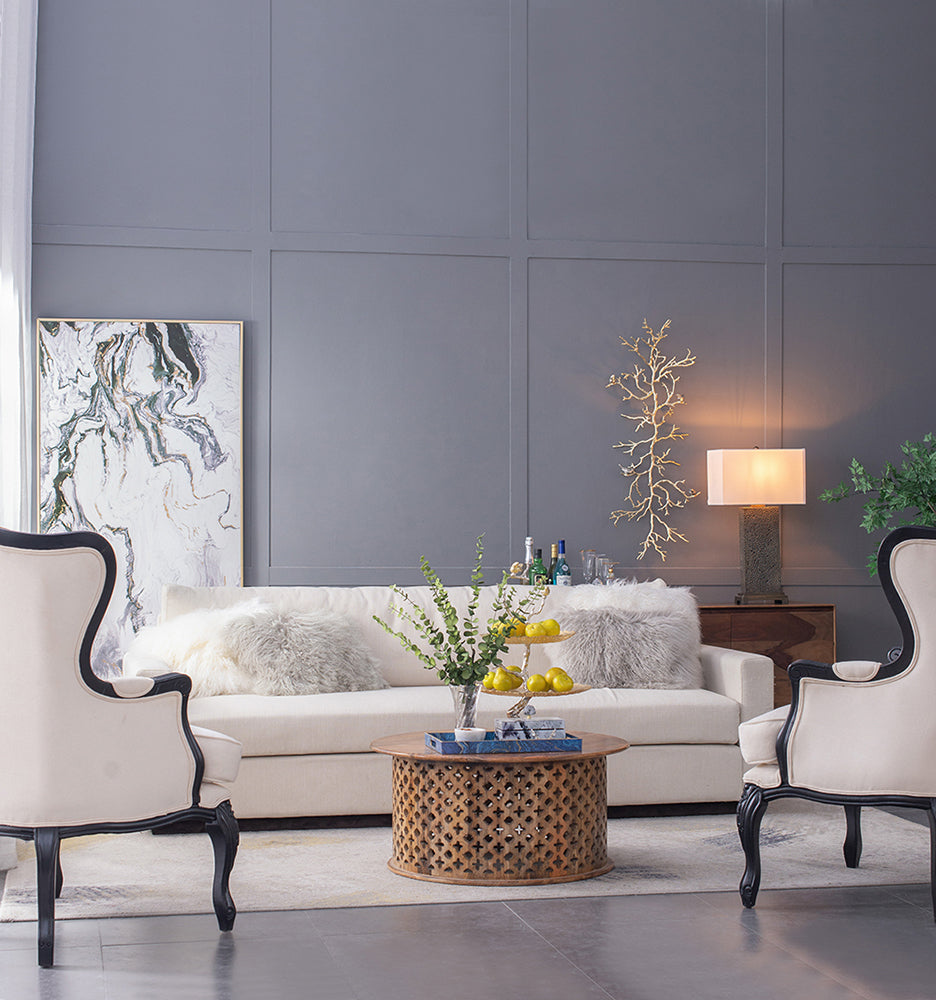 A&B Home 16" x 29" Bundle of 9 Rectangular White Shade With Vintage Gold Textured Frame Table Lamp