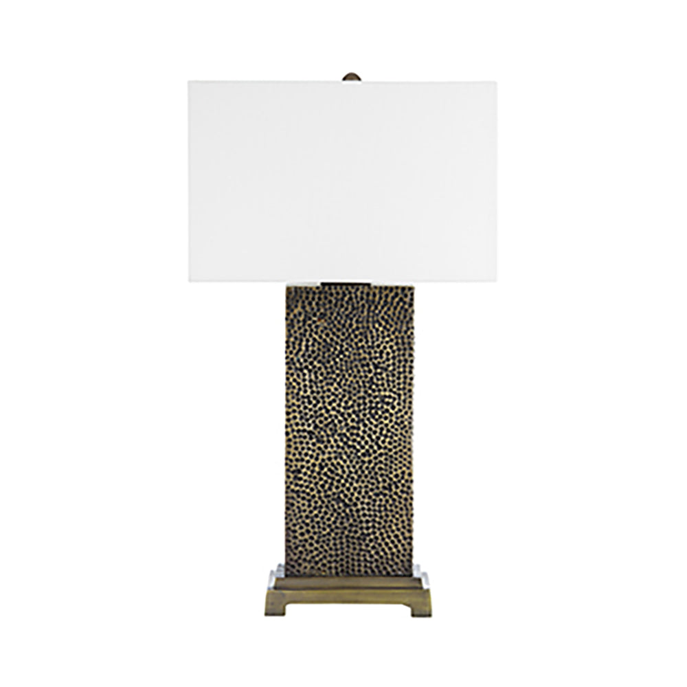 A&B Home 16" x 29" Bundle of 9 Rectangular White Shade With Vintage Gold Textured Frame Table Lamp