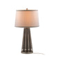 A&B Home 16" x 30" Bundle of 9 Gray Tone Cone-Shaped Glass With Metal Table Lamp And White Drum Shade