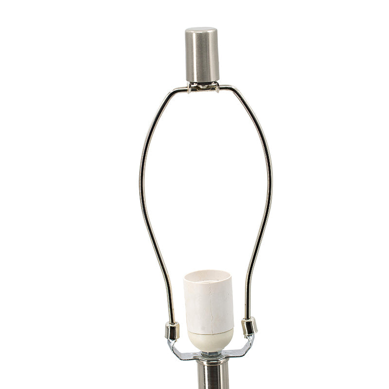 A&B Home 16" x 30" Bundle of 9 Gray Tone Cone-Shaped Glass With Metal Table Lamp And White Drum Shade