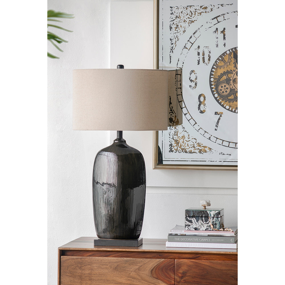 A&B Home 16" x 31" Bundle of 18 Black Ceramic With Sand Tone Drum Shade