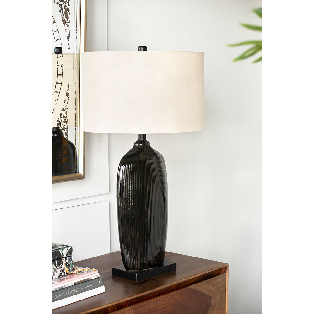 A&B Home 16" x 31" Bundle of 18 Black Ceramic With Sand Tone Drum Shade