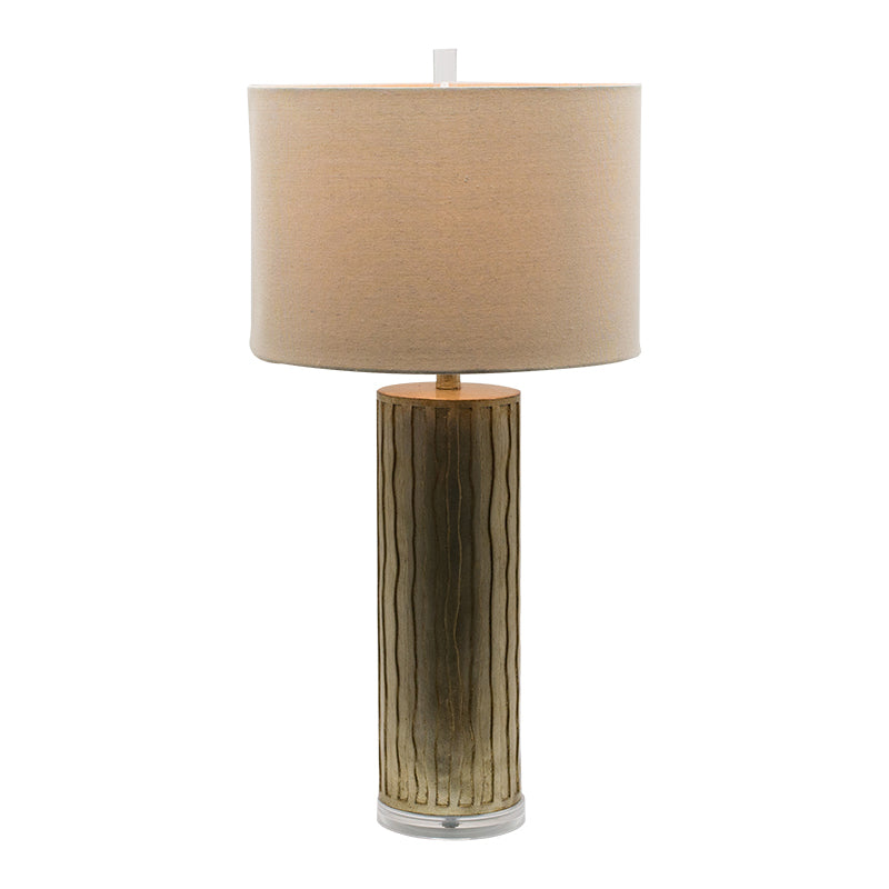 A&B Home 16" x 32" Bundle of 10 Gold Cylinder Table Lamp With Beige Drum Shade