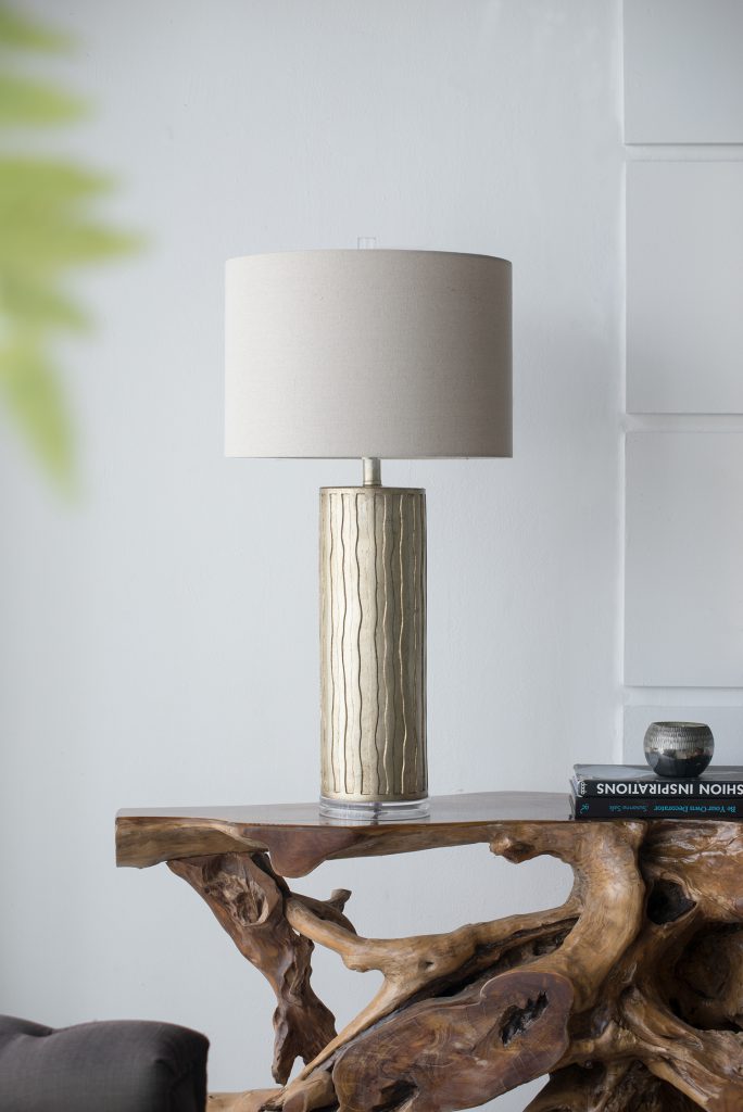 A&B Home 16" x 32" Bundle of 10 Gold Cylinder Table Lamp With Beige Drum Shade