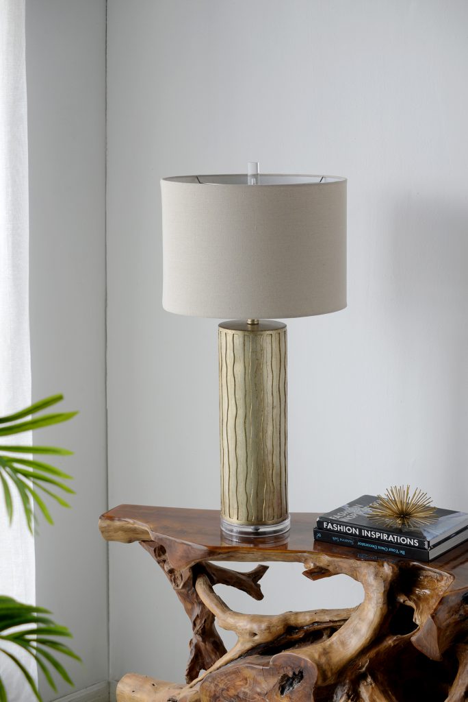 A&B Home 16" x 32" Bundle of 10 Gold Cylinder Table Lamp With Beige Drum Shade