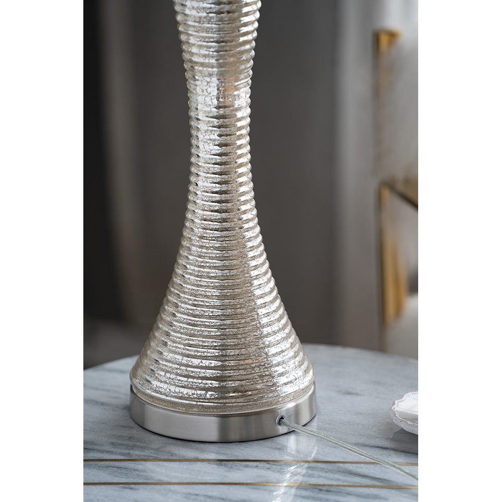 A&B Home 16" x 32" Bundle of 20 Hourglass-Shaped Silver Tone Table Lamp With White Drum Shade