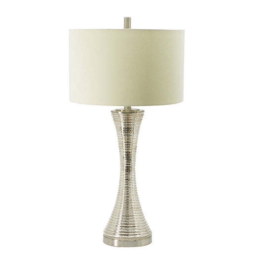 A&B Home 16" x 32" Bundle of 20 Hourglass-Shaped Silver Tone Table Lamp With White Drum Shade