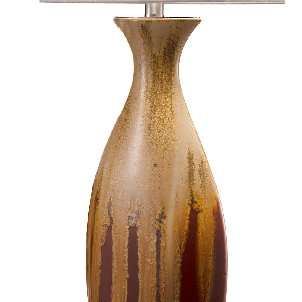 A&B Home 16" x 36" Bundle of 15 Multi-Colored Drip Glaze Ceramic Table Lamp With Ivory Fabric Shade