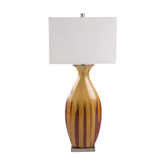 A&B Home 16" x 36" Bundle of 15 Multi-Colored Drip Glaze Ceramic Table Lamp With Ivory Fabric Shade