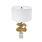A&B Home 17" x 30" Bundle of 10 Gold Ginkgo Leaf Table Lamp with Marble Base and White Drum Shade