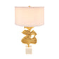 A&B Home 17" x 30" Bundle of 10 Gold Ginkgo Leaf Table Lamp with Marble Base and White Drum Shade